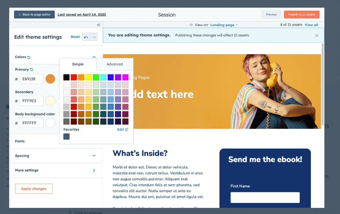 HubSpot CMS Hub website builder