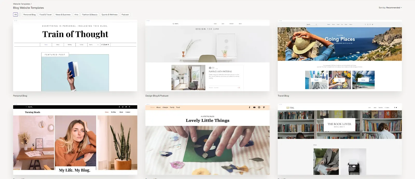 Wix blog website template